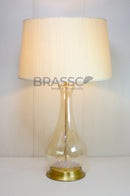 Champagne-toned glass table lamp for living room and console table styling