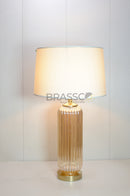 Champagne Lining Glass Table Lamp 23.8" | Luxury Designer Lamp | Brassco Pakistan