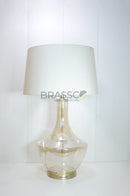 Champagne Surahi Glass Table Lamp by Brassco featuring premium champagne glass body for luxury bedroom and modern interior lighting.