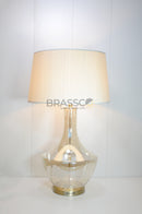 Champagne Surahi Glass Table Lamp by Brassco featuring premium champagne glass body for luxury bedroom and modern interior lighting.
