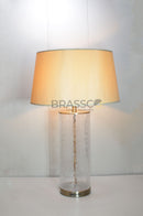 Clear Textured Cylinder Glass Table Lamp
