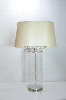 Clear Textured Cylinder Glass Table Lamp
