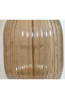 Brassco Coffee Lining Glass Table Lamp with premium coffee glass base, textured lining design, and fabric lampshade for luxury modern home décor.