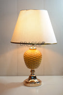 BRC colorful ceramic yellow 10 table lamp with glossy ceramic finish, vibrant yellow tone, and compact modern design for bedside and home décor lighting