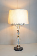 Crystal ball table lamp with elegant marble base and FG finish, modern luxury decorative lighting for bedroom, living room, side table, and contemporary home décor by Brassco.