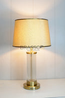 Crystal liner table lamp with elegant clear crystal linear design and FC 08 finish, modern luxury decorative lighting for bedroom, living room, side table, and contemporary home décor by Brassco.