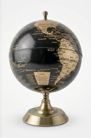 Eight-inch black and gold decorative globe for a stylish study room