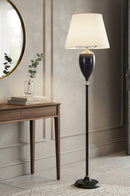 Elegant Black Jali Floor Lamp by Brassco