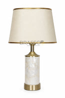 Elegant MOP Cylinder Table Lamp by Brassco