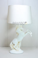 Elegant White Resin Horse Lamp for Luxury Interior