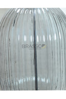 Expertly crafted from high-quality smoky glass, this large table lamp is finished with a premium fabric lampshade that gently diffuses light for a soft, glare-free glow.