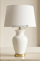 FR ceramic large Babar table lamp with GB finish by BRASSCO