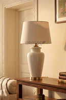 FR ceramic large Wani table lamp in FG finish by BRASSCO