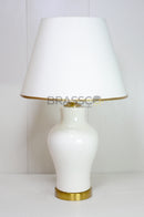 FR ceramic medium Rema table lamp with GB finish by BRASSCO