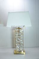Luxury Golden Rectangle Glass Table Lamp
