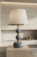Grey Ball-Accent Brass Table Metal Lamp