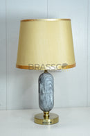 Brassco grey oval marble-texture brass wall lamp for luxury home decor