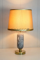 Brassco grey oval marble-texture brass wall lamp for luxury home decor