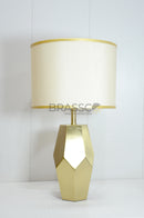 Hexagon Gold-Brass Metal Table Lamp - Precious Collection