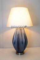 KH lining grey fiber AB table lamp with elegant striped fiber texture, modern design, and premium decorative lighting finish for home décor