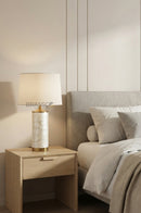 Large Mother of Pearl Cylinder Table Lamp for Bedroom