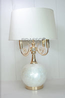 Large Mother of Pearl Gola Table Lamp for Bedroom