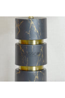 Long Black Marble-Texture Brass Metal table Lamp
