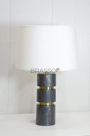 Long Black Marble-Texture Brass Metal table Lamp