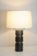 Long Black Marble-Texture Brass Metal table Lamp