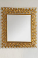 contemporary gold finish wall mirror for modern interior design