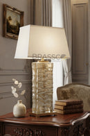 Luxury Golden Rectangle Glass Table Lamp
