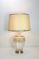 Luxury Ribbed Glass Table Lamp | Premium Designer Bedside Lamp | Brassco Pakistan