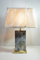 
Luxury marble effect touch table lamp with gold geometric accents and cream fabric shade, featuring touch control and warm ambient lighting for modern interiors.