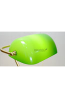 Luxury green banker lamp with elegant metal base by BRASSCO