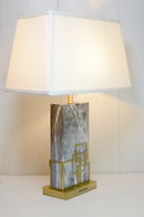Modern Grey Marble-Look Table Lamp Pakistan