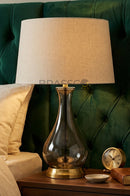 NR Linner smoky surahi glass table lamp large GB finish
