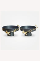 Set of black cake tray