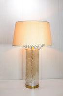 Shamp Textured Cylinder Glass Table Lamp