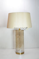 Shamp Textured Cylinder Glass Table Lamp