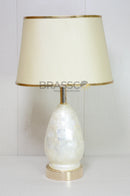 Small FG finish oval lamp for bedside tables and living room styling