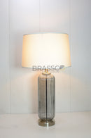 Smoky Lining Glass Table Lamp | Luxury Designer Lighting | Brassco Pakistan