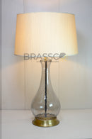 Smoky surahi-style glass table lamp for console and bedside décor