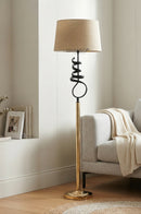 Sweral Round Metal Floor Lamp by Brassco