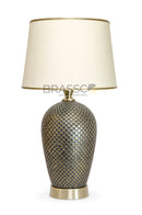 Textured Resin Bedside Lamp in Brown Finish