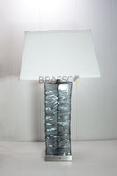 Transform your living space with the&nbsp;Luxury Smoky Rectangle Glass Table Lamp, 