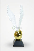 Twelve-inch black and white eagle-inspired table accessory for contemporary decor