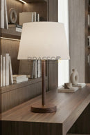 Walnut Marble-Texture Brass Rod Metal Lamp