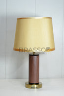 Walnut Brass Wall Lamp with Crystal Accent - Style 04