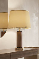 Walnut Brass Wall Lamp with Crystal Accent - Style 04