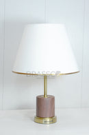 Walnut Marble-Texture Brass Metal Table Lamp - Style 05